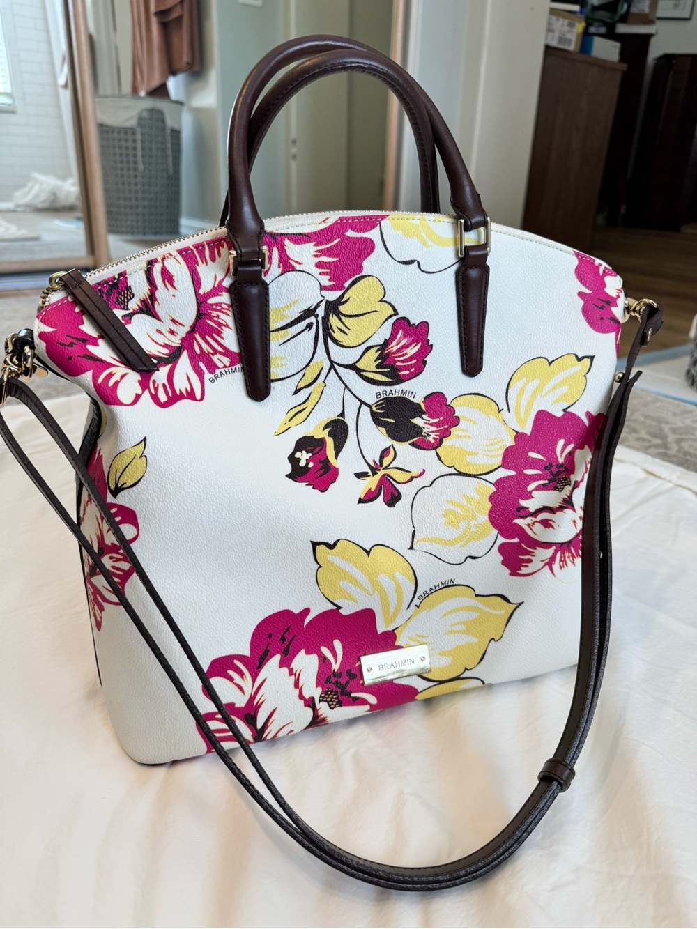 Brahmin Dahlia Bouquet Duxbury Satchel - Picture 3 of 15